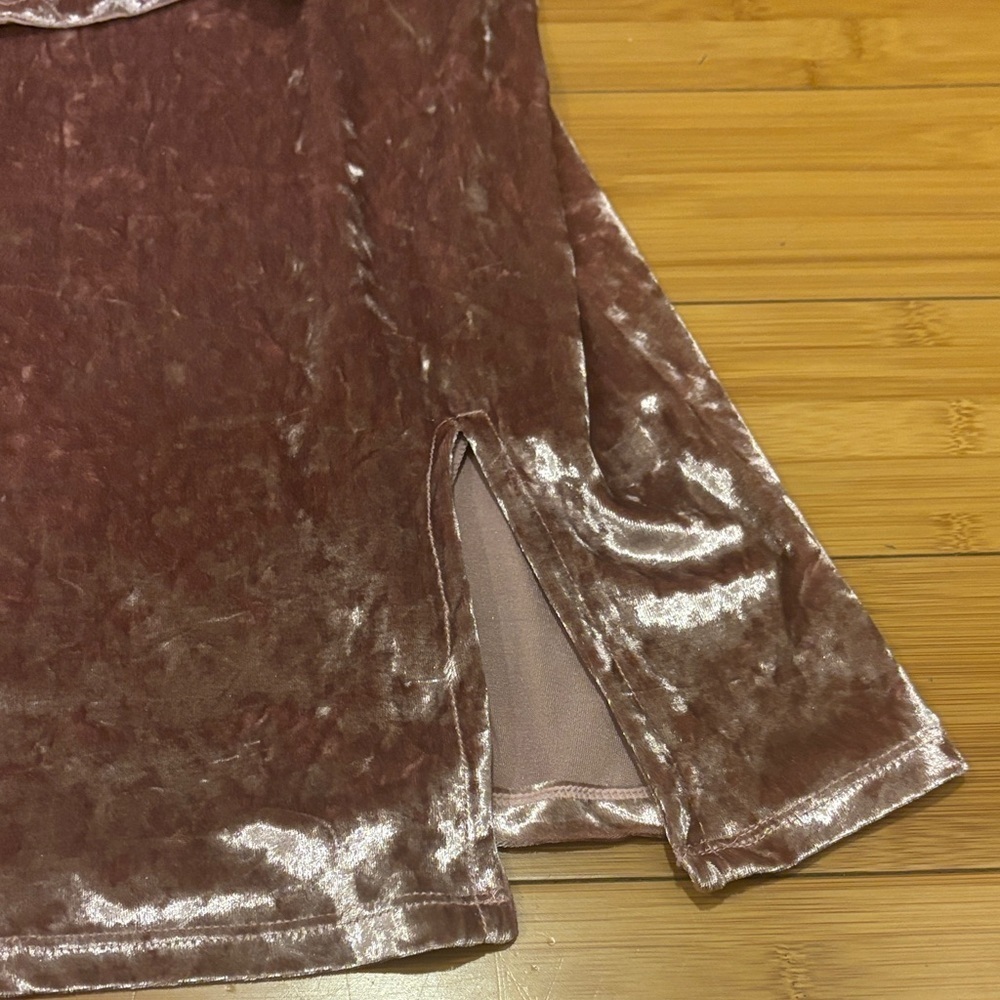 French Connection Velvet Mini Dress in Rose Gold - Picture 4 of 4